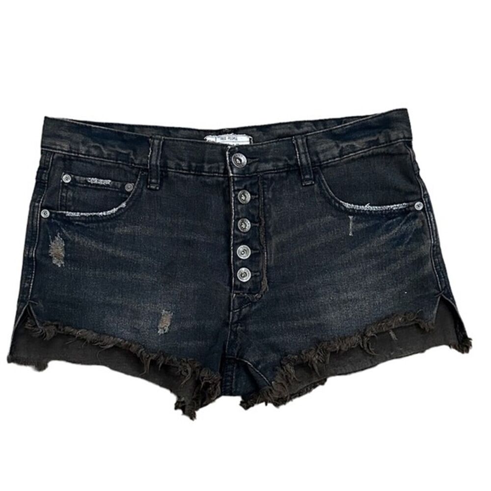 Free People Cut Off Black Denim Jean Shorts size 27